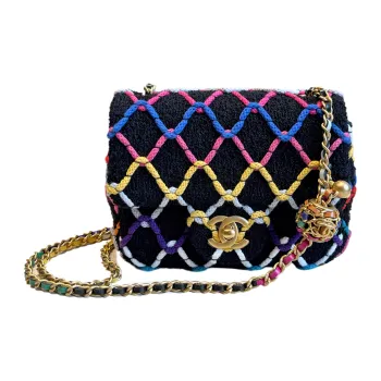CHANEL Classic Flap CF Woolen Flap Bag, Shoulder Bag, Crossbody Bag Women's Multicolor
