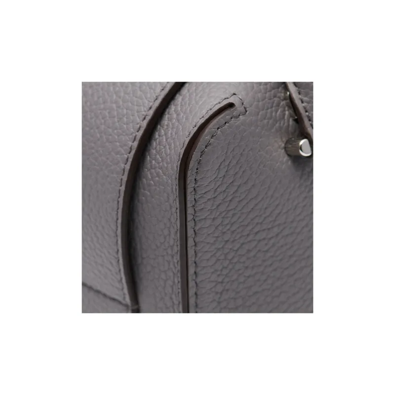 Delvau Cool Bo Soft Grain Calfskin Shoulder Bag Crossbody Bag Handbag Mini Women's Gray-5