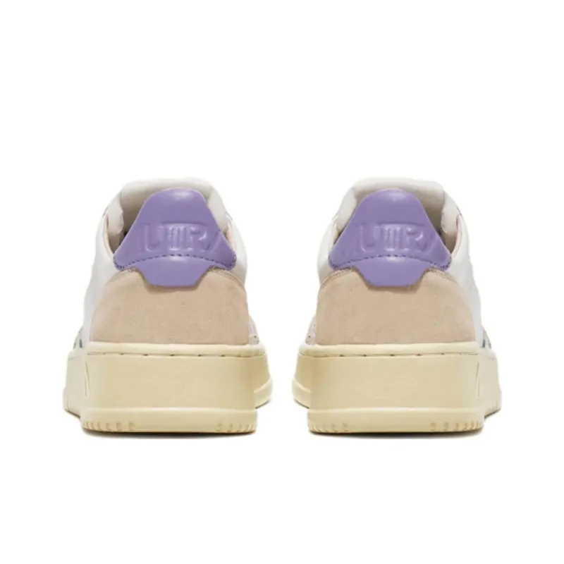 AUTRY Medalist Leather Low 'White Suede Lavender' Women's-3