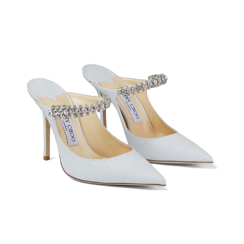 Jimmy Choo Bing Abrasion Resistant Closed Toe Slippers Women's White-2