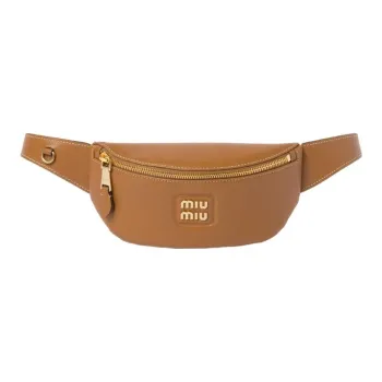 MIU MIU Leather Fanny Pack Women's Caramel Brown
