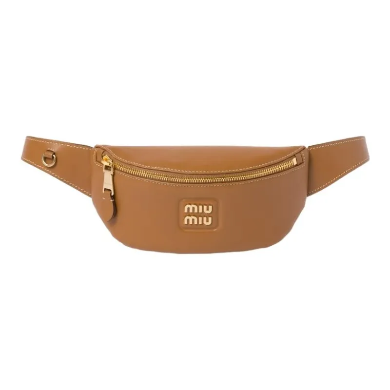 MIU MIU Leather Fanny Pack Women's Caramel Brown-0