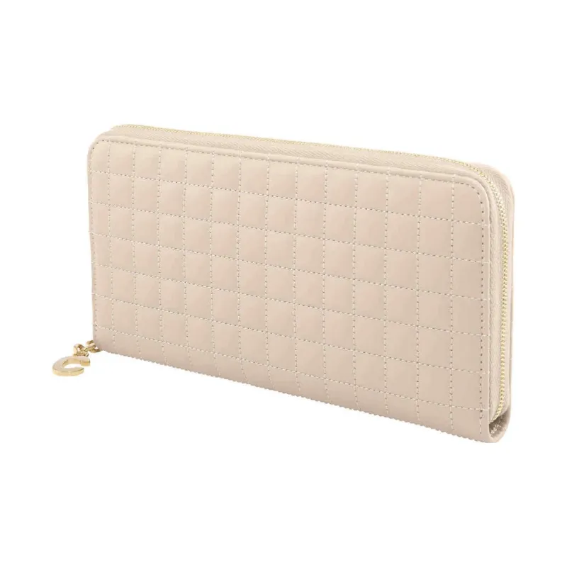 CELINE Quilting Calfskin Wallet Large Size Women's Nude-1