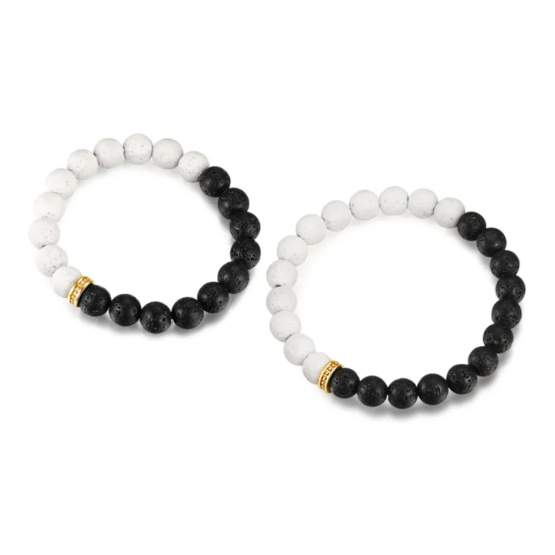 CIROCCO Volcanic Stone Snowflake Obsidian Bracelets Unisex-7
