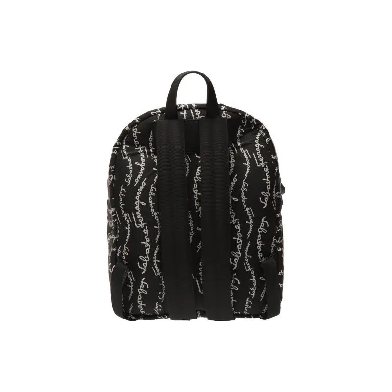 FERRAGAMO Nylon With Calfskin Backpack Men's Black-2