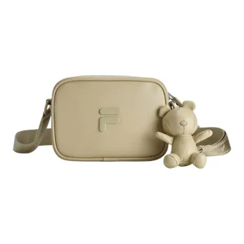 FILA FUSION Polyurethane PU Synthetic Leather Camera Bag, Shoulder Bag, Crossbody Bag Unisex Almond Yellow Khaki