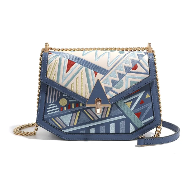 Forever Lucky Cow Leather Shoulder Bag Crossbody Bag Regular Women's Lavender/Precision Blue/Elegant Black-5