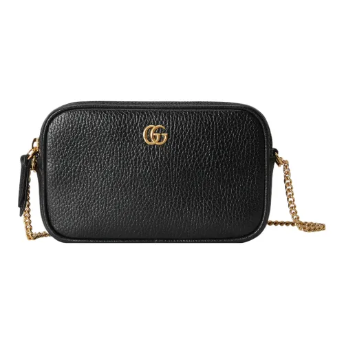 GUCCI GG Marmont Leather Crossbody Bag Shoulder Bag Mini Women's Black