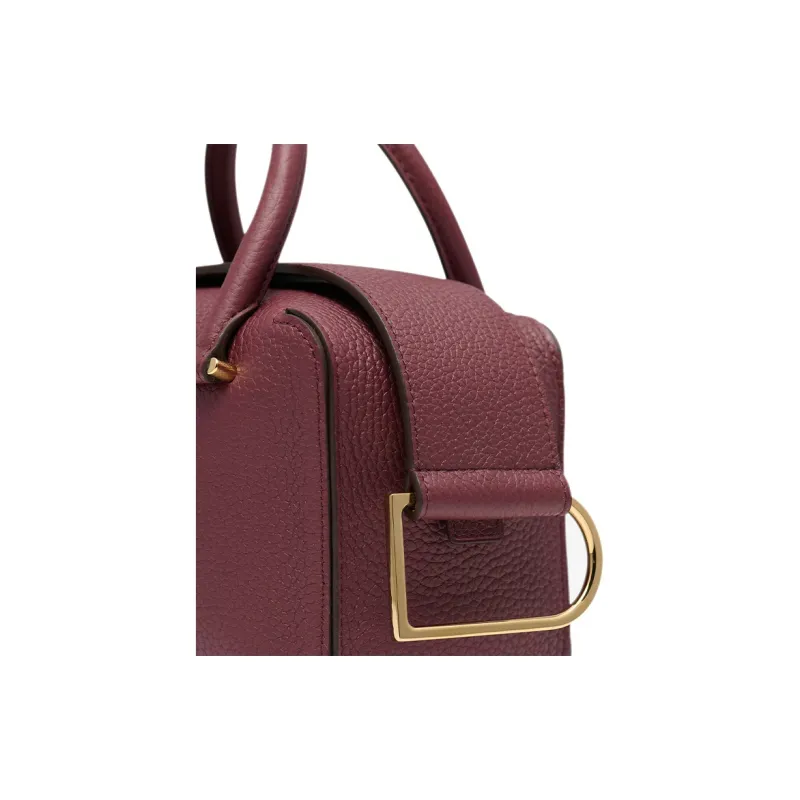 Delvau Cool Bo Soft Grain Calfskin Shoulder Bag Crossbody Bag Handbag Mini Women's Rosewood Color-4