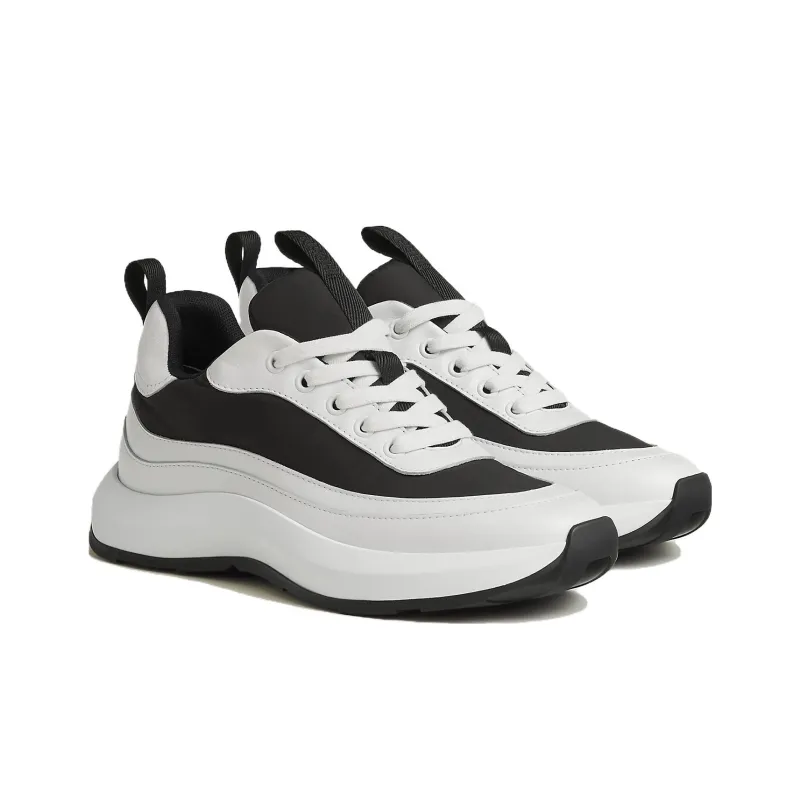HERMES Gramme Low Top Casual Shoes Women's Black White-2
