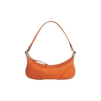 By Far Mini Amira Cow Leather Shoulder Bag Women's Papaya