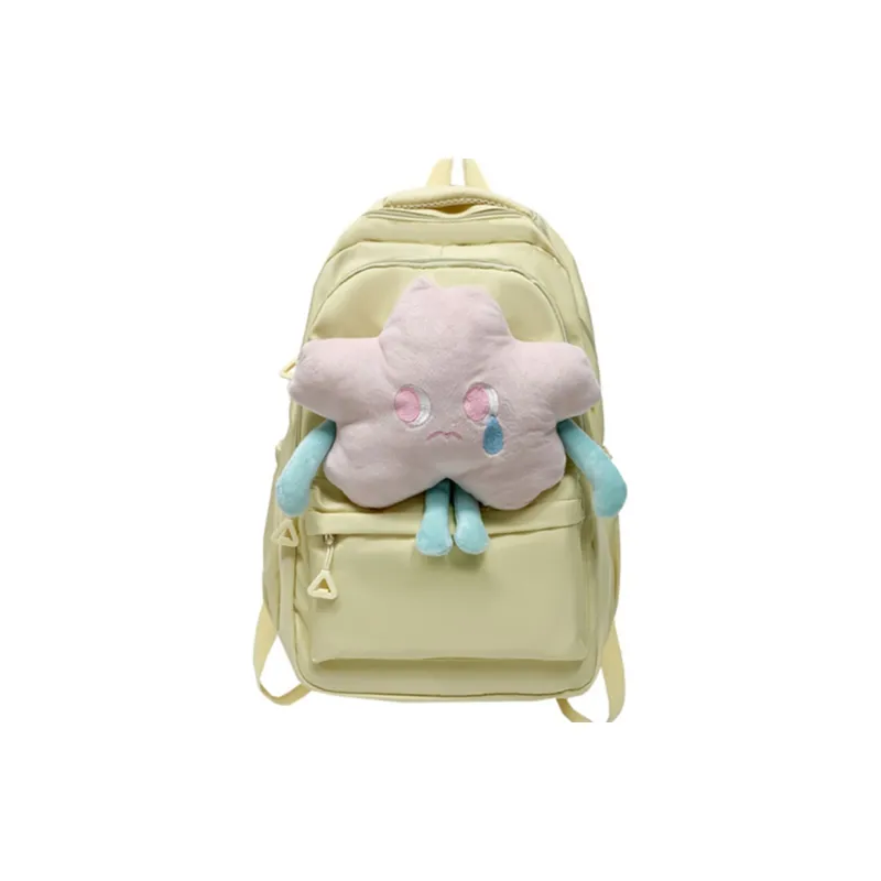 PINK·LAND Nylon Backpack Medium Size Women's White/Pink/Green/Yellow-5