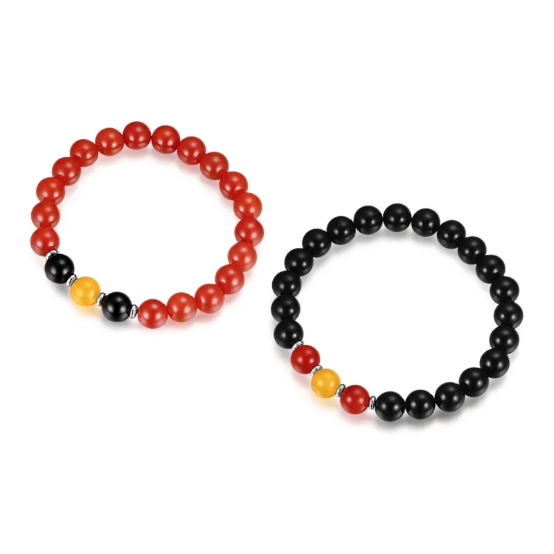 CIROCCO Volcanic Stone Snowflake Obsidian Bracelets Unisex-13