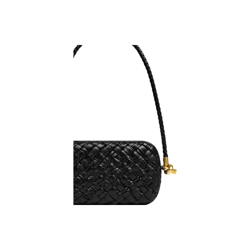 Bottega Veneta Knot Foulard Intrecciato Minaudiere On Strap Black-5