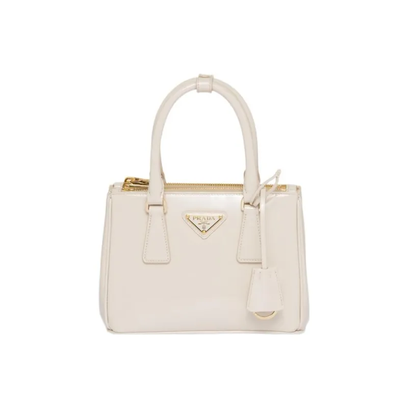 PRADA Galleria Killer Bag Leather Shoulder Bag, Crossbody Bag, Handbag Mini Women's Ivory-0