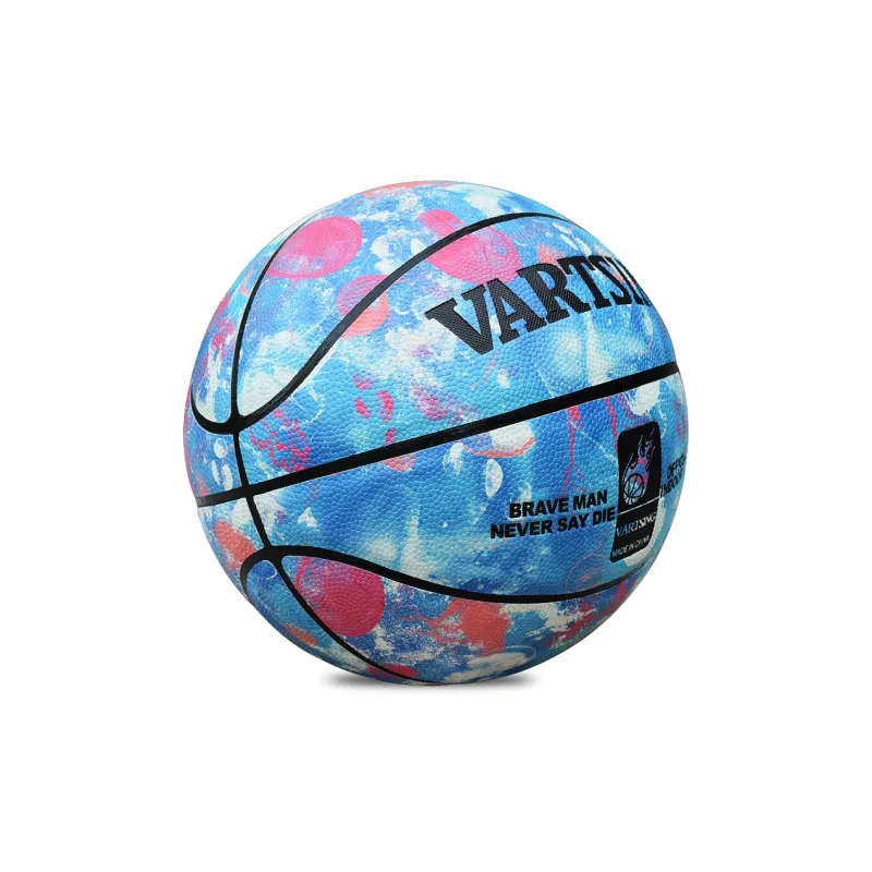 Vartsing Microfiber Leather Basketball Circle Blue Size 7 Glow In The Dark Unisex-3