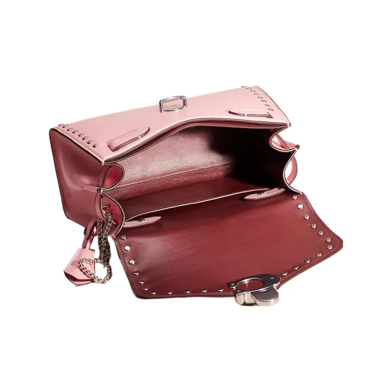 COACH Sammy Calfskin Dior Bag Shoulder Bag Crossbody Bag Handbag Medium Size Women's Silver & Blossom Pink-2