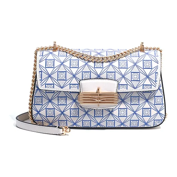 Forever Lucky Cow Leather Shoulder Bag, Crossbody Bag Small Size Women's Periwinkle Basket/Elegant Black/Moon White-12