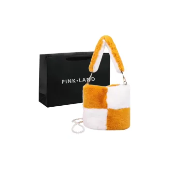 PINK·LAND Plush Shoulder Bag Handbag Shoulder Bag Crossbody Bag Regular Women's Yellow/Black/Grey/Khaki/Pink