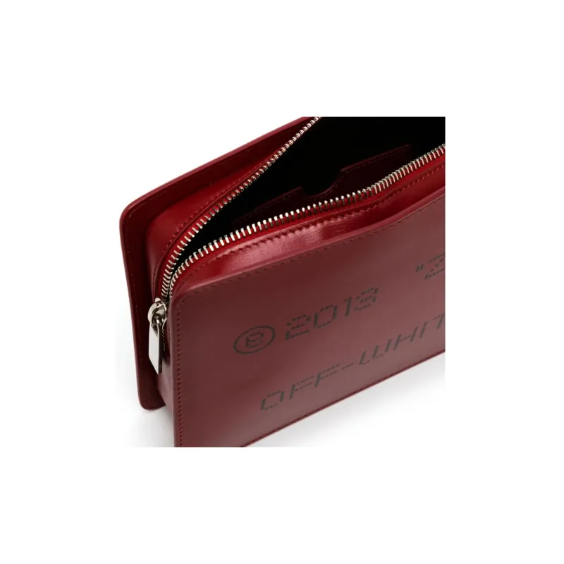 OFF-WHITE Leather Wallet Medium Size Women's Deep Red-4