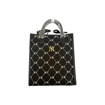 MLB PVC Tote Bag Shopping Bag Shoulder Bag Crossbody Bag Handbag Medium Size Unisex Black