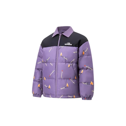 LINING Down Jackets Men Dark Crystal Purple Print