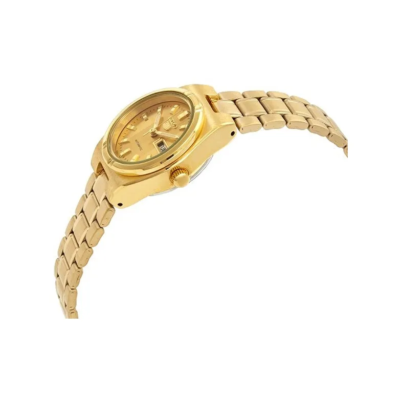 SEIKO Automatic Mechanical Movement Stainless Steel Strap Watch Women's Watch Gold Dial SYM600-1
