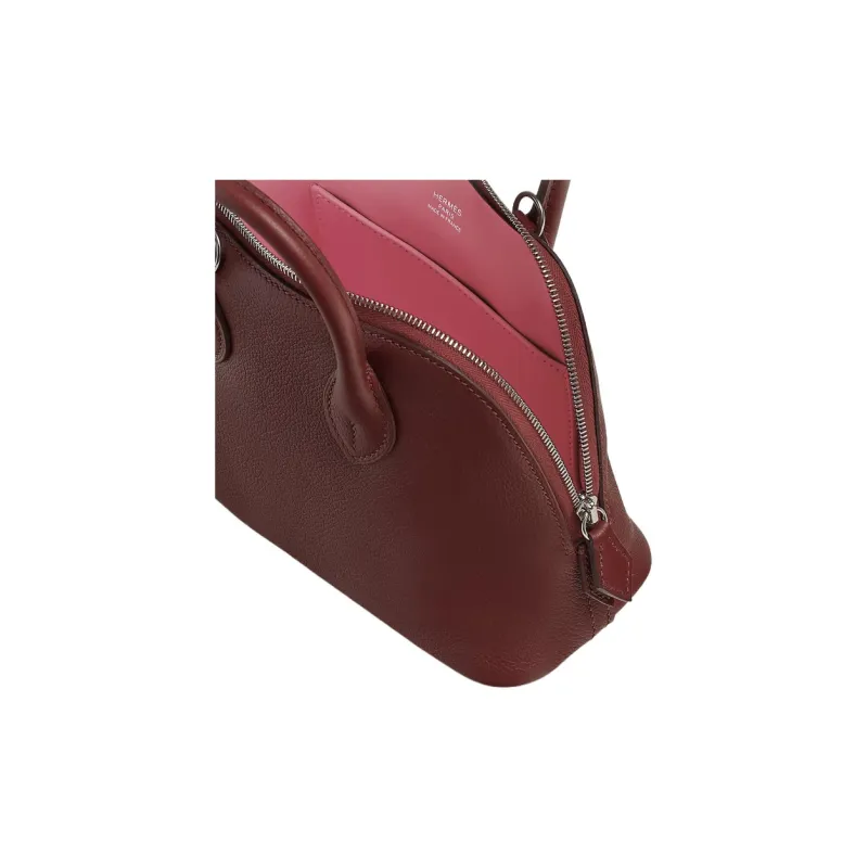 HERMES Bolide Cow Leather Bowling Bag Shoulder Bag Crossbody Bag Handbag Mini Women's Hermès Red/Rose Pink Multicolor-2