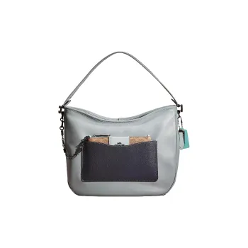 COACH Tabby Leather Hobo Bag Handbag Shoulder Bag Large Size Women's Gray Blue