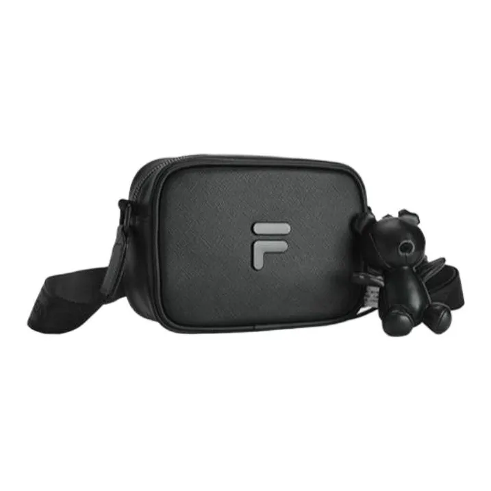 FILA FUSION Polyurethane PU Synthetic Leather Camera Bag, Shoulder Bag, Crossbody Bag Regular Unisex Pitch Black-2