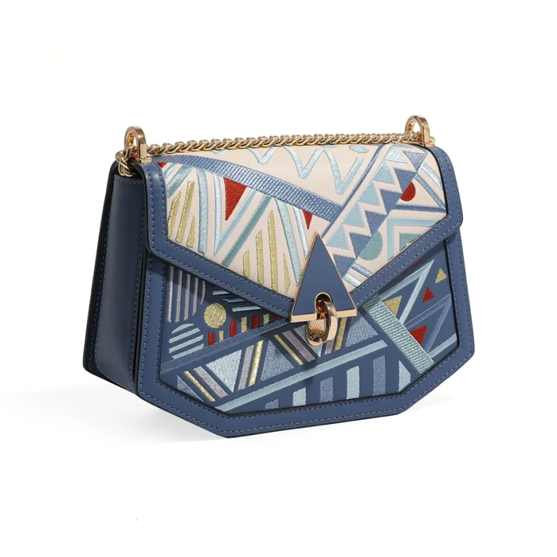 Forever Lucky Cow Leather Shoulder Bag Crossbody Bag Regular Women's Lavender/Precision Blue/Elegant Black-6