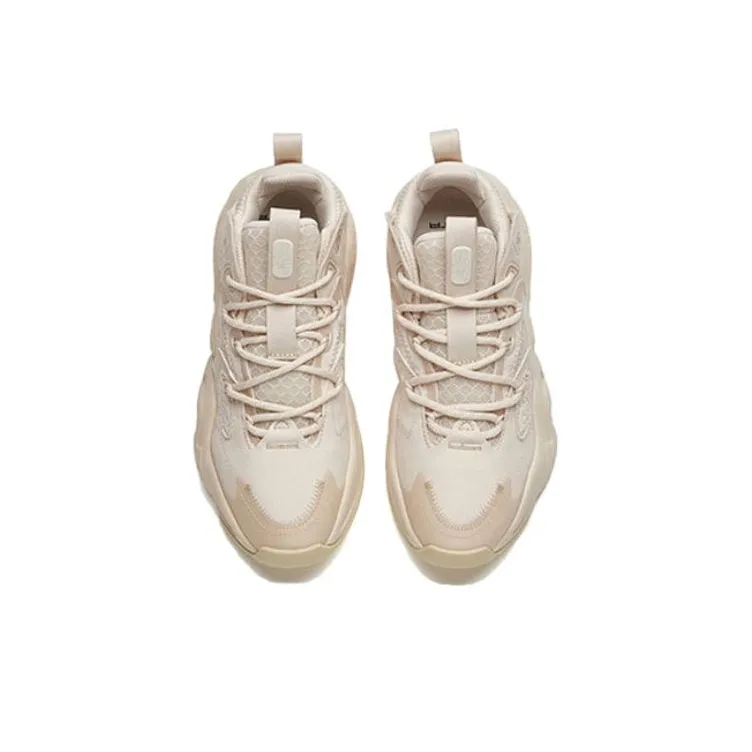 Anta Cushioned Slip-Resistant Abrasion-Resistant Low-Top Chunky Sneakers Women's Light Coffee-3