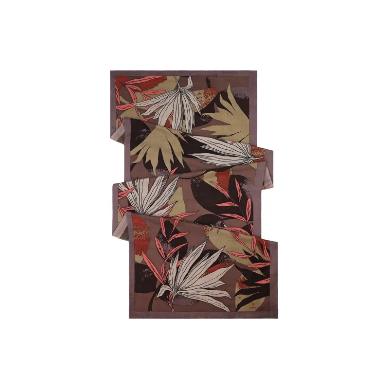 MARJAKURKI Scarf Advanced Leaf Luxury Style Custom Greeting Card Elegant And Intellectual Women's-1