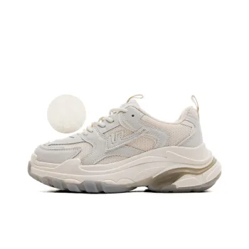 Warrior Low Top Chunky Sneakers Women's White Beige Gray