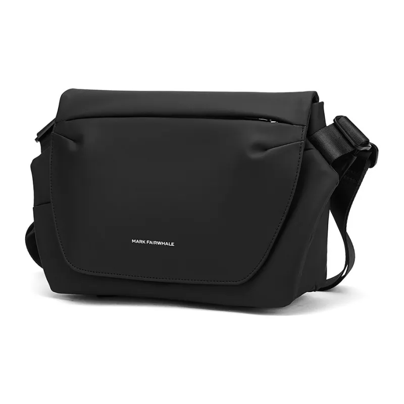 FAIRWHALE Synthetic Leather Crossbody Bag Medium Size Men's Black-1