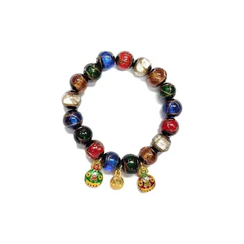 Zhen Hu Pavilion Colored Glaze Jade Bracelets Unisex