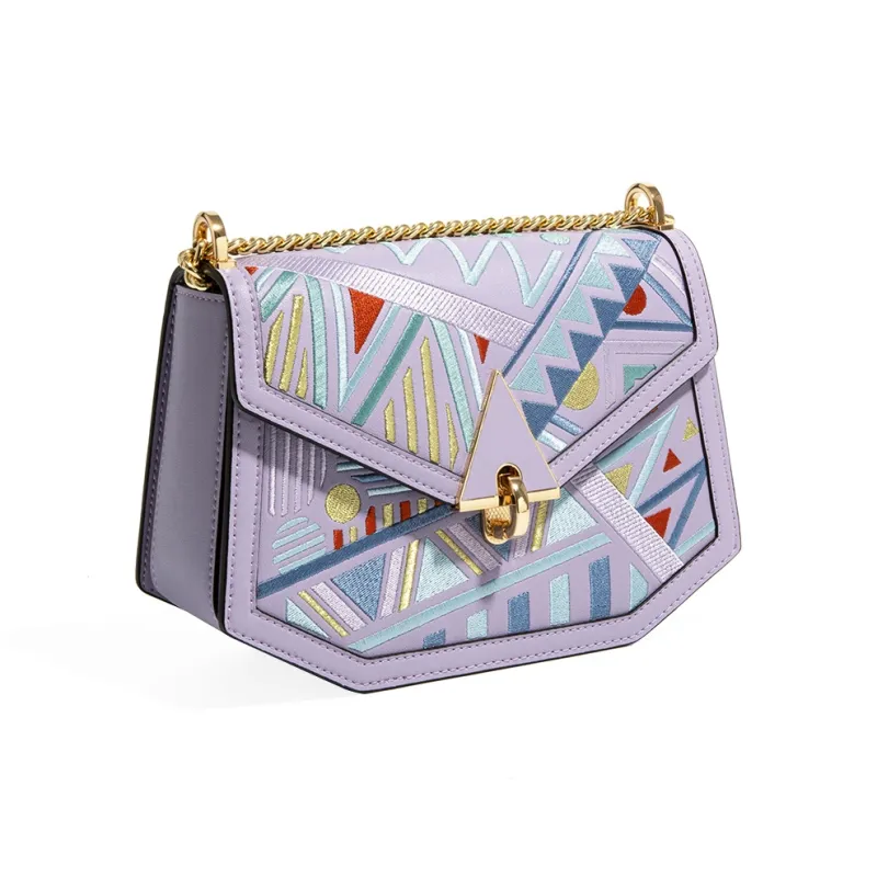 Forever Lucky Cow Leather Shoulder Bag Crossbody Bag Regular Women's Lavender/Precision Blue/Elegant Black-1
