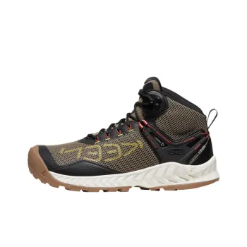 KEEN Nxis Evo WP Series Cushioning Wear-Resistant Mid-Top Outdoor Shoes Unisex Brown Black