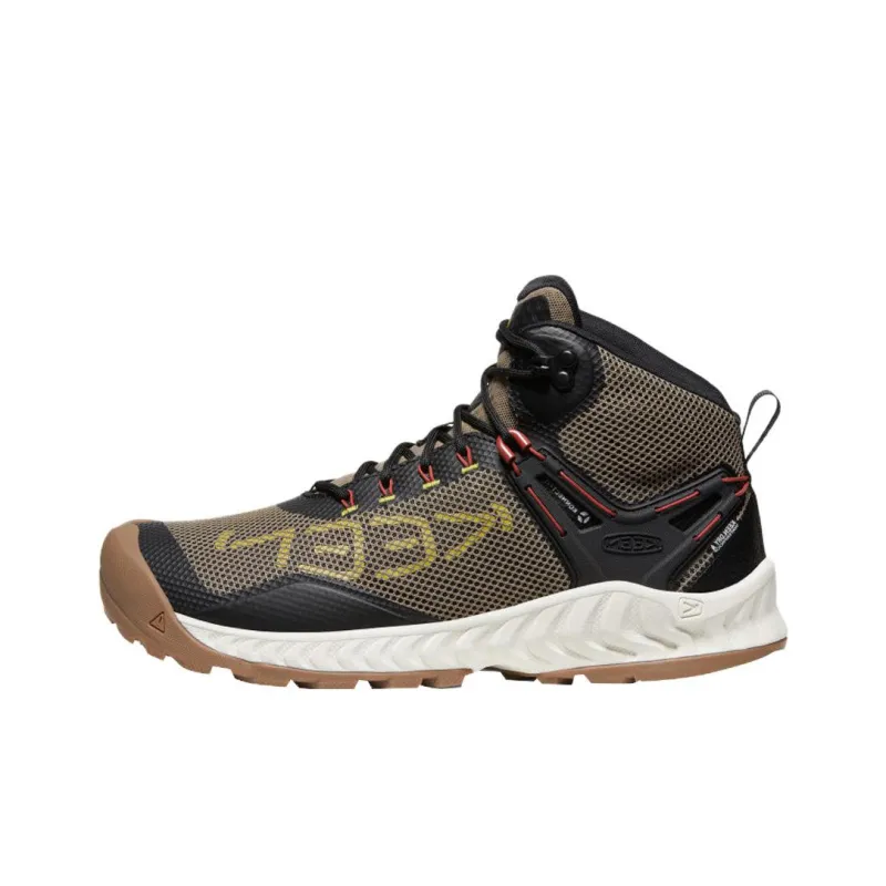 KEEN Nxis Evo WP Series Cushioning Wear-Resistant Mid-Top Outdoor Shoes Unisex Brown Black-0