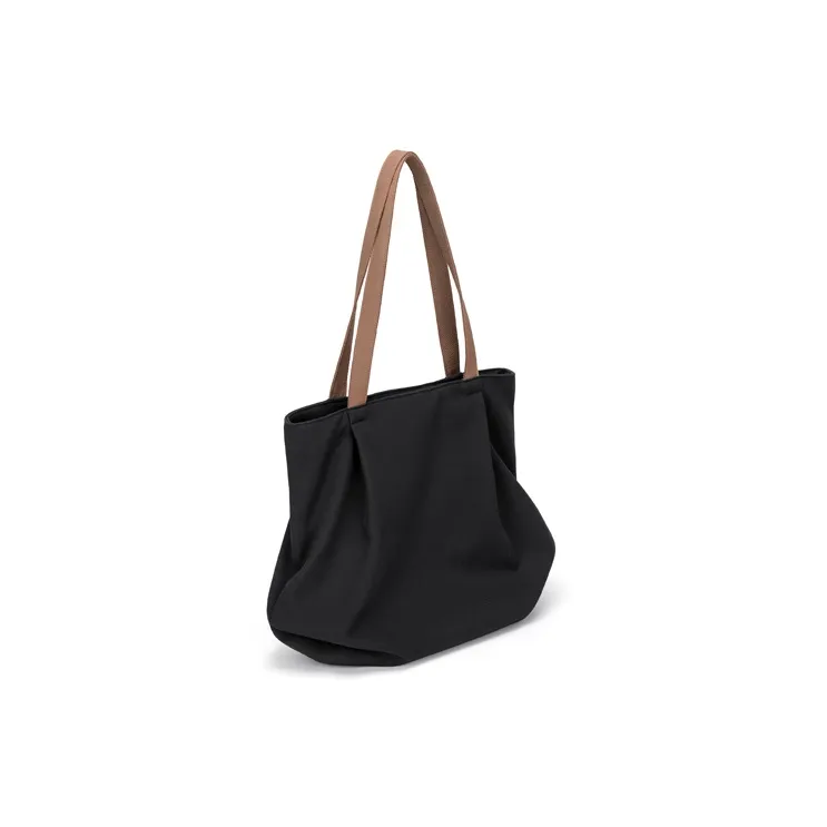 CinvaiKrose Fabric Canvas Bag, Shoulder Bag, Tote Bag, Shopping Bag Tubas Women's Ecru/Black-8