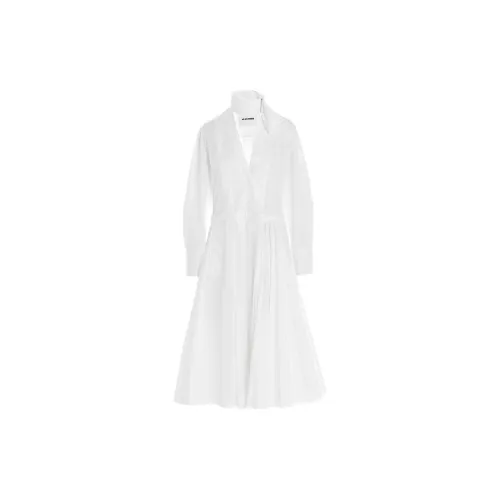 JIL SANDER Mock-neck Pleated Dress