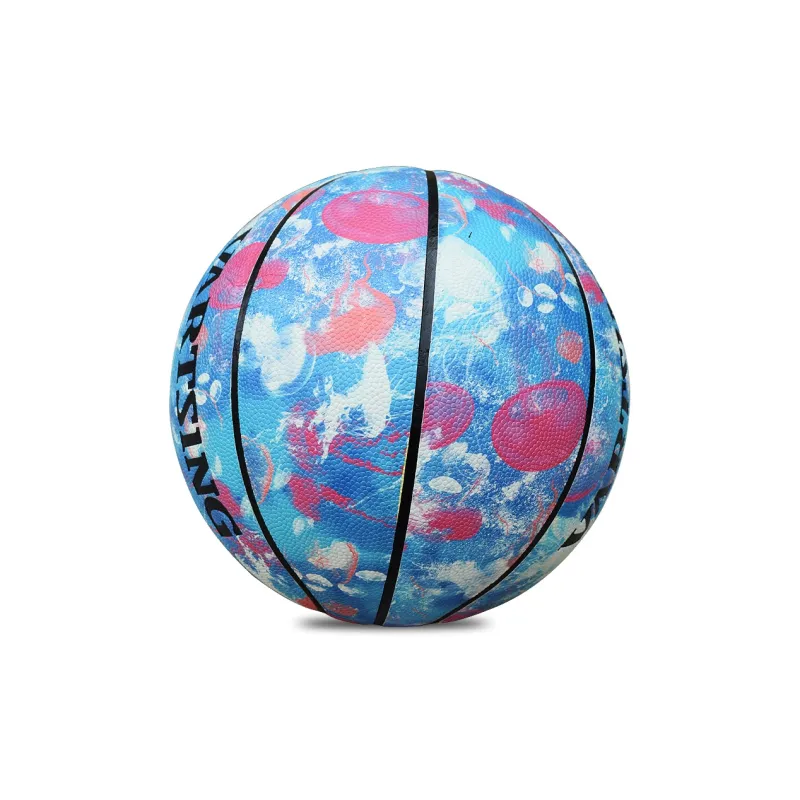 Vartsing Microfiber Leather Basketball Circle Blue Size 7 Glow In The Dark Unisex-2