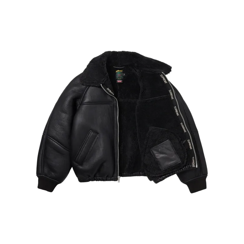 Supreme X Schott Shearling Bomber Jacket-9