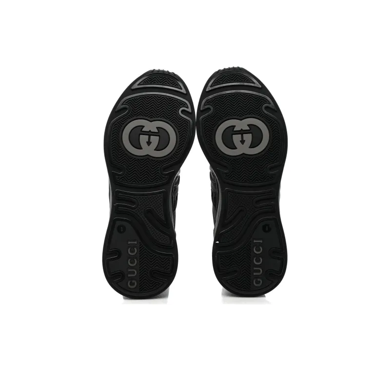GUCCI Wear Resistant High Top Casual Shoes Women's Black-4