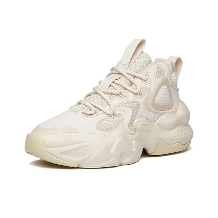 Anta Cushioned Slip-Resistant Abrasion-Resistant Low-Top Chunky Sneakers Women's Light Coffee-2