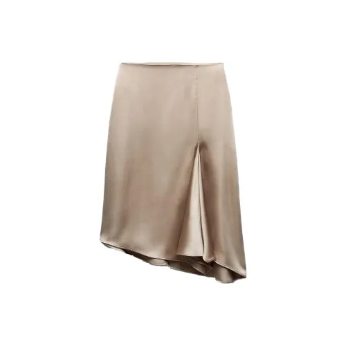 ZARA Casual Long Skirts Women's Light Pink