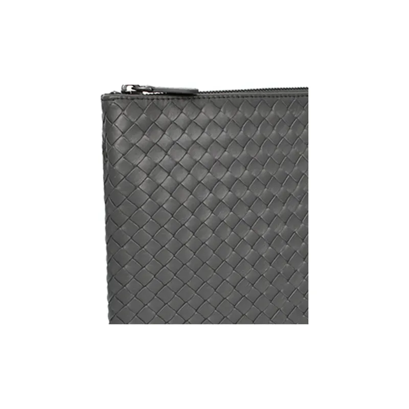 Bottega Veneta Sheepskin Clutch Women's Gray-3