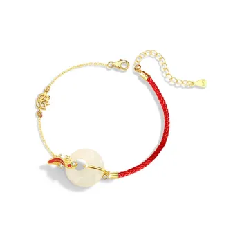 DAISY BEAUTY Hetian Jade Bracelets Pale Greenish-White Jade Women's