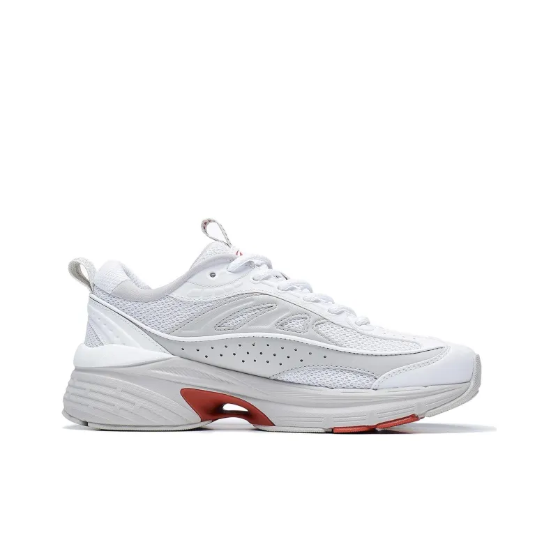 LiNing Comet LITE LITE Anti Slip Wear Resistant Low Top Casual Shoes Women's White Red-1