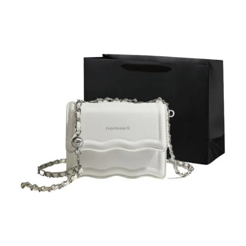PINK·LAND PU Chain Bag Crossbody Bag Shoulder Bag Women's White/Black